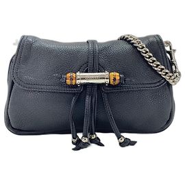 Bolsa de Ombro Gucci Bamboo em Preto