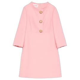 Valentino Pink Crepe Couture Short Button-Down Dress