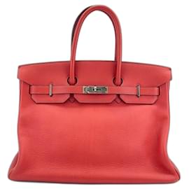 Hermès Borsa Hermes Birkin 35 in rosso