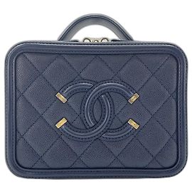Borsa a tracolla Chanel Filigree in Navy