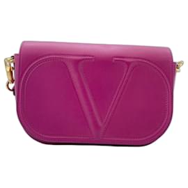 Borsa a tracolla Valentino V-logo Walk in rosa
