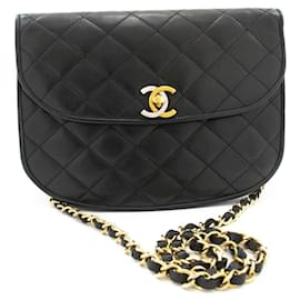 Chanel Vintage Round Flap Quilted Lambskin Small