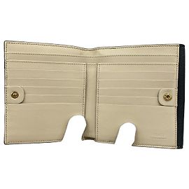 Fendi Tri-fold Portemonnaie aus schwarzem Leder