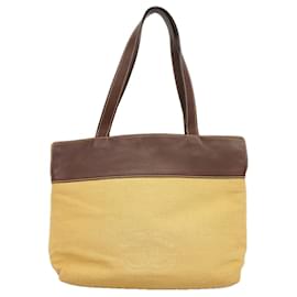Borsa Tote Chanel in tela beige e marrone