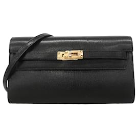 Hermès Hermes Kelly To Go Chevre Siam Kira Black Shoulder Wallet