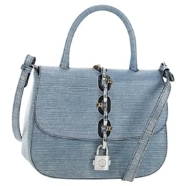LOUIS VUITTON Epi Denim Chain It PM Shoulder Bag Blue M50271 LV Auth 198692SAM