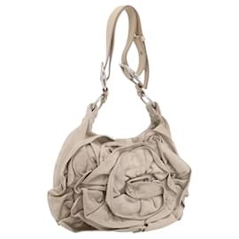 SAINT LAURENT Schultertasche Wildleder Grau Silber 112937 Auth 200947V