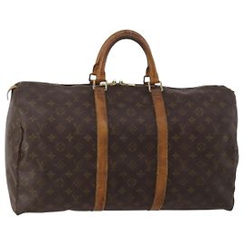 LOUIS VUITTON Monogram Keepall 50 Boston Bag M41426 LV Auth 197501