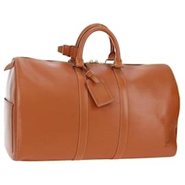 LOUIS VUITTON Epi Keepall 45 Boston Bag Brown M42978 LV Auth 194399SAV