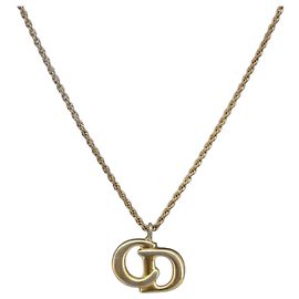Collana Christian Dior metallo Gold Tone Auth 199265