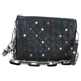 LOUIS VUITTON Borsa a spalla Monogram Emboss Kussan BB Nera M22429 Auth 196585V