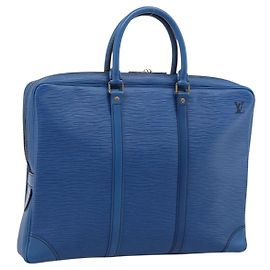 LOUIS VUITTON Epi Porte Documents Voyage Business Bag Blue M54475 LV Auth 198949