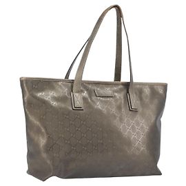 Borsa Tote GUCCI GG Implementation PVC Oro Argento 211137 Auth BA15109