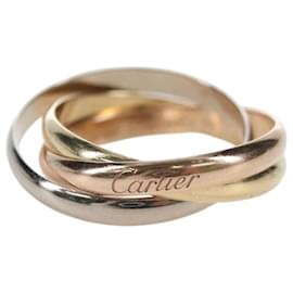 Anello CARTIER Trinity Au750 Oro Argento Auth am12316SM