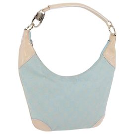 Borsa a Tracolla GUCCI GG Canvas Outlet Azzurro Oro 001 4158 Auth 199129V