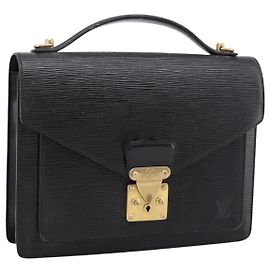 LOUIS VUITTON Epi Monceau 28 Hand Bag Black M52122 LV Auth 200248