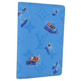 LOUIS VUITTON Monogram Organizer Dupoch Card Case Blue M14881 LV Auth 199237M