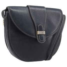 Borsa a tracolla Christian Dior in pelle blu navy e argento autentica ep15806
