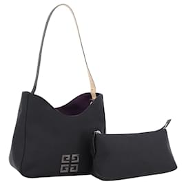Borsa a mano GIVENCHY Nylon Nero Argento Auth 197834