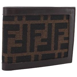 FENDI Zucca Canvas Bifold Wallet Brown Auth am12503V