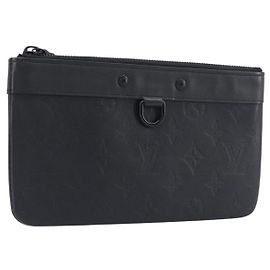 LOUIS VUITTON Monogram Shadow Pochette Discovery PM Black M44335 LV Auth 198551A