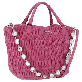 Borsa Miu Miu Matelassé in pelle 2way Pink Gold Auth ka5923A
