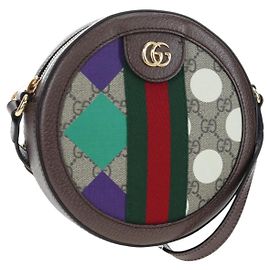 Borsa a tracolla GUCCI GG Supreme PVC Beige Gold 574978 Auth BA15155M