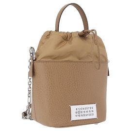 Maison Martin Margiela Maison Margiela Bolsa de ombro com corrente em couro 2way Beige Silver Auth am12335M
