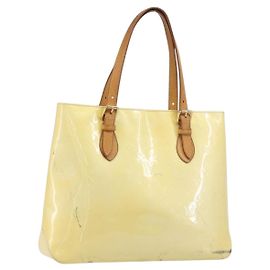 LOUIS VUITTON Monogram Vernis Brentwood Hand Bag Perle M91512 LV Auth 200140