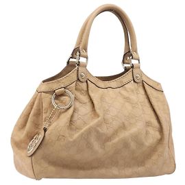 Saco Tote GUCCI GG Canvas Guccissima em couro Beige Gold 211944 Auth 199658V