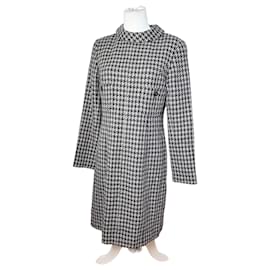 Chloé Vintage Chloe Kleid aus Wollmischung Hahnentritt Schwarz Weiß