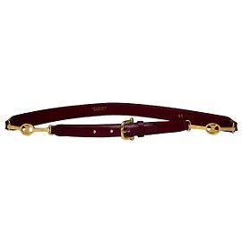 Céline Cinturón Vintage Celine de Cuero Logo Burgundy Gold