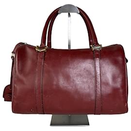 Borsa in pelle Vintage Cartier Le Must de Cartier Burgundy Gold