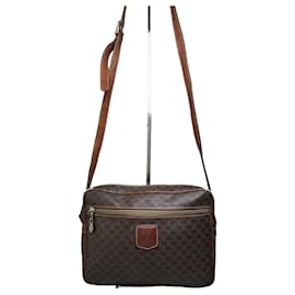 Céline Vintage Celine Monogram Canvas Schultertasche Brown Tan