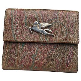Vintage Etro Geldbörse aus geprägtem Paisley-Leder Rust Teal