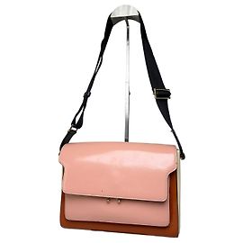 Borsa a tracolla Vintage Marni in pelle Rosa Arancione Crema