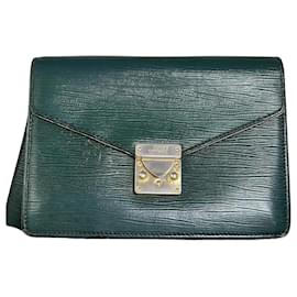 Borsa a tracolla in pelle testurizzata Vintage Gianni Versace Verde scuro