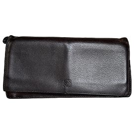 Cartera larga vintage de piel Loewe en color negro