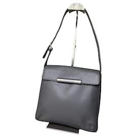 Borsa a tracolla Vintage Givenchy in pelle liscia Grigio Argento