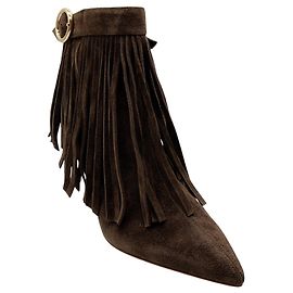 Autre Marque Malone Souliers Brown Suede 70mm Donnie Fringe Ankle Boots