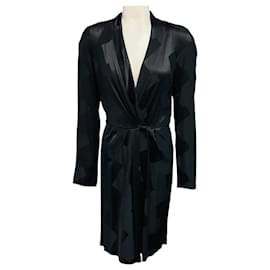 Balenciaga Cocktailkleid aus geometrischem Seidenjacquard in Schwarz