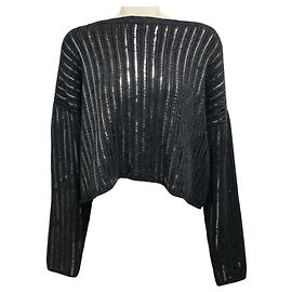 Jersey de cashmere con lentejuelas gris carbón Michael Kors Collection