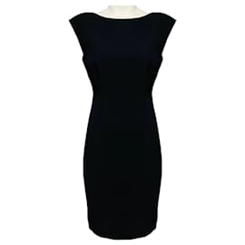 Abito da cocktail Prada in nylon testurizzato nero e lana