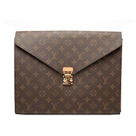 Borsa Clutch Louis Vuitton Monogram Mark Folder Marrone