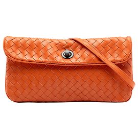 Borsa a tracolla Mini Nappa Intrecciato con chiusura a rotazione Bottega Veneta Arancione