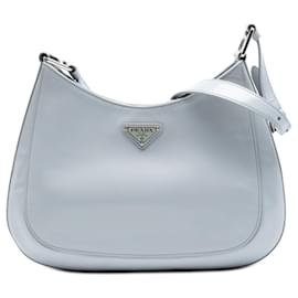 Borsa a tracolla Cleo in pelle Spazzolato blu Prada