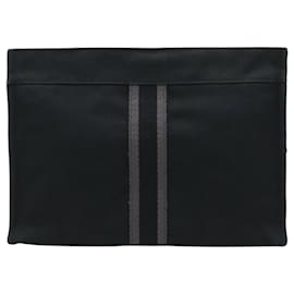 Clutch Hermès Fourre Tout in tela nera