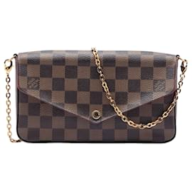 Borsa a tracolla Louis Vuitton Damier Ebene Pochette Felicie Marrone