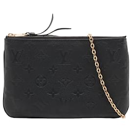 Bolso bandolera Pochette de doble cremallera Louis Vuitton Monogram Empreinte Negro