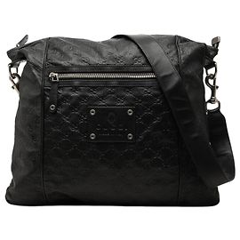Borsa a tracolla Gucci Guccissima nera